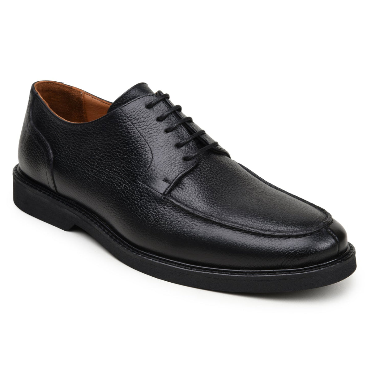 Black Italian suede apron-toe Derby shoe by Belvedere
