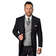 Dominion Collection: Black/Grey 3-Piece Plaid Modern Fit Suit