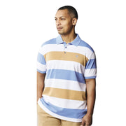 Men’s Periwinkle Cotton Stripe Polo Shirt by Stacy Adams