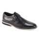 Cortano Collection: Leather Cap Toe Monk Strap Shoe - Black