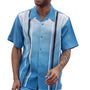 Sunset Collection: Men's Vertical Print Walking Suit Set In Light Blue - 2413
