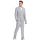 Pinstripe 3-Piece Skinny Fit Suit with Peak Lapel - Light Grey by Tazzio
