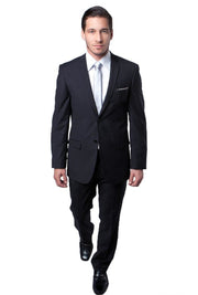 Men’s 2-Piece Notch Lapel Slim Fit Suit - Charcoal