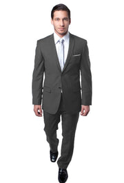 Men’s 2-Piece Notch Lapel Slim Fit Suit - Grey