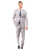Men’s 2-Piece Notch Lapel Slim Fit Suit - Light Grey