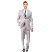 Men’s 2-Piece Notch Lapel Slim Fit Suit - Light Grey by Tazio
