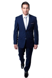 Men’s 2-Piece Notch Lapel Slim Fit Suit - Blue