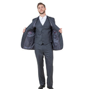 Grey Pinstripe Three-Piece Suit – Classic Fit by Demantie