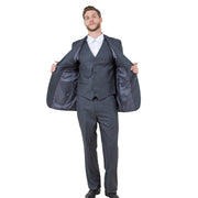 Grey Pinstripe Three-Piece Suit