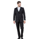 Slim Fit 3-Piece Suit with Notch Lapel and Five-Button Vest - Black by Tazio