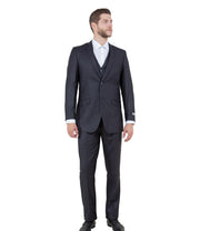 Slim Fit 3-Piece Suit with Notch Lapel and Five-Button Vest - Charcoal