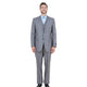 Textured 3-Piece Modern Fit Suit with Notch Lapel - Grey by Tazzio