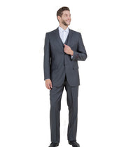 Textured 3-Piece Modern Fit Suit with Notch Lapel - Steel Navy