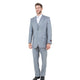 Textured 3-Piece Modern Fit Suit with Notch Lapel - Light Grey by Tazzio