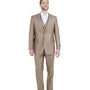 Argonaut Collection: Dark Tan Textured Solid Three-Piece Suit – Modern Fit