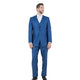 Textured 3-Piece Modern Fit Suit with Notch Lapel - Blue by Tazzio