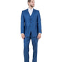 Argonaut Collection: Blue Textured Solid Three-Piece Suit – Modern Fit