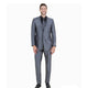 Sharkskin 3-Piece Slim Fit Suit with Five-Button Vest - Dark Grey by Tazio