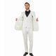 Sharkskin 3-Piece Slim Fit Suit with Five-Button Vest - Ivory by Tazio