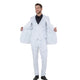 Sharkskin 3-Piece Slim Fit Suit with Five-Button Vest - White by Tazio