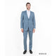 Sharkskin Slim Fit 2-Piece Suit with Notch Lapel - Smoke Blue by Tazio