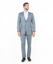 Sharkskin Slim Fit 2-Piece Suit with Notch Lapel - Shark Grey