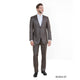 Sharkskin Slim Fit 2-Piece Suit with Notch Lapel - Cocoa by Tazio