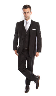 Men's Three-Piece Hybrid Fit Suit - Black