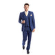 Men's Three-Piece Hybrid Fit Suit - Blue by Azzuro