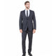 Ultra Slim 3-Piece Peak Lapel Suit with U-Shape Vest - Dark Grey by Tazio