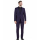Ultra Slim 3-Piece Peak Lapel Suit with U-Shape Vest - Eggplant/Purple by Tazio