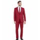 Ultra Slim 3-Piece Peak Lapel Suit with U-Shape Vest - Cherry Red by Tazio