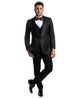 Black Paisley Three-Piece Hybrid Fit Suit