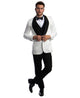 White Paisley Three-Piece Hybrid Fit Suit