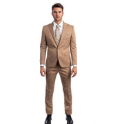 Dark Taupe 2-Piece Skinny Fit Suit by Tazio - M284SK