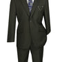 Iris Innovations Collection: Olive 2 Piece Solid Color Single Breasted Modern Fit Suit
