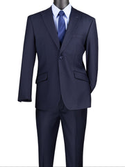 Men’s 2-Piece Solid Single-Breasted Modern Fit Suit - Navy