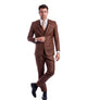 Apollo Collection Cognac Sharkskin Three-Piece Suit – Hybrid Fit