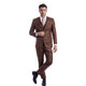 Cognac Sharkskin Three-Piece Suit – Hybrid Fit by Tazzio