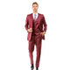 Cranberry Sharkskin Three-Piece Hybrid Fit Suit