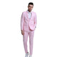 2-Piece Skinny Fit Solid Suit For Men In Pink by Tazzio