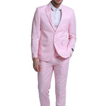 Couturious Collection: 2-Piece Slim Fit Solid Suit For Men In Pink