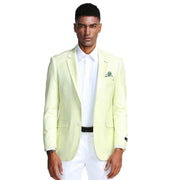 Men’s Slim Fit Notch Lapel Blazer with Flap Pockets - Mint