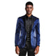 Selene Style Collection: Navy Solid Shine Single Breasted Slim Fit Blazer