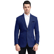 Men’s Slim Fit Notch Lapel Blazer with Flap Pockets - Navy