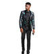Floral Shawl Collar 1-Piece Blazer - Turquoise by Tazzio