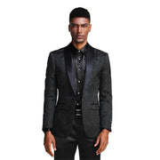 Blissify Collection: Black Paisley Pattern Slim Fit Blazer