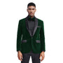 Trendy Tune Collection: Green Solid Color Single Breasted Slim Fit Blazer