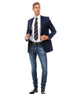 Fornido Collection: Navy Solid Color Single Breasted Jacket - Modern Fit