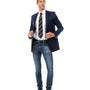 Fornido Collection: Navy Solid Color Single Breasted Jacket - Modern Fit